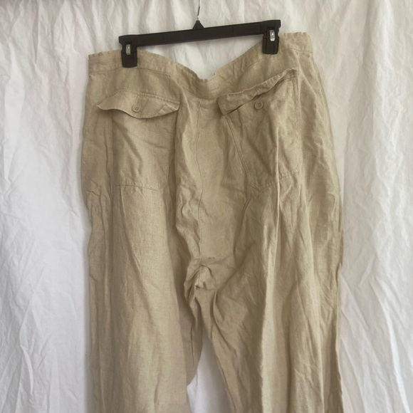 Brandini 100% Linen Straight Wide Leg Tie Waist Size XXL - Picture 12 of 13
